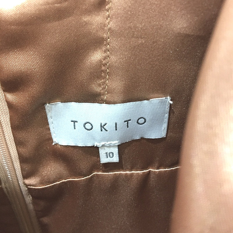 Tokito Myer Metallic Golden Blush Flowy Satin Lined Dress Ladies Size 10 NEW