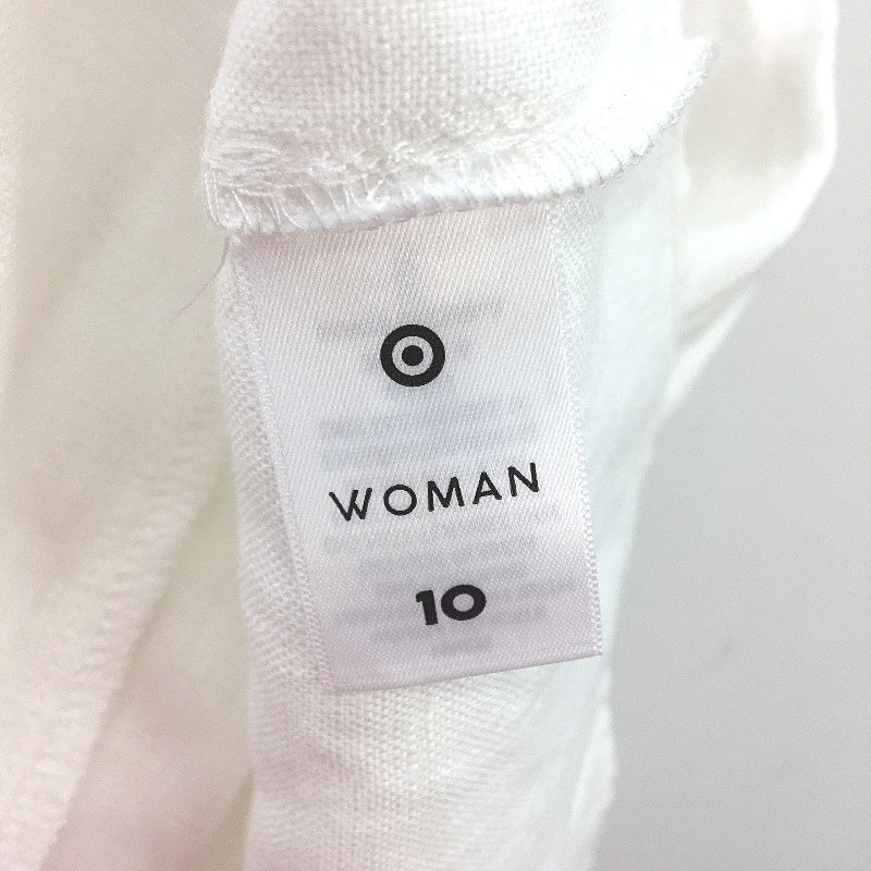 Target 100% European Linen White Casual Summer Dress Ladies Size 10 NEW