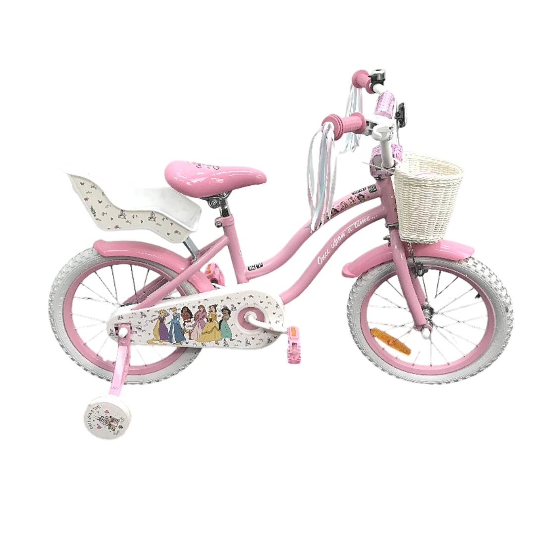 Disney Princess 40cm Pink Bike With Training Wheels, Doll Carrier & Basket DEMO