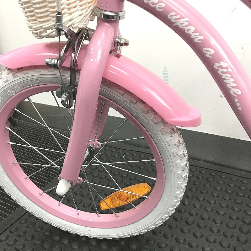 Disney Princess 40cm Pink Bike With Training Wheels, Doll Carrier & Basket DEMO