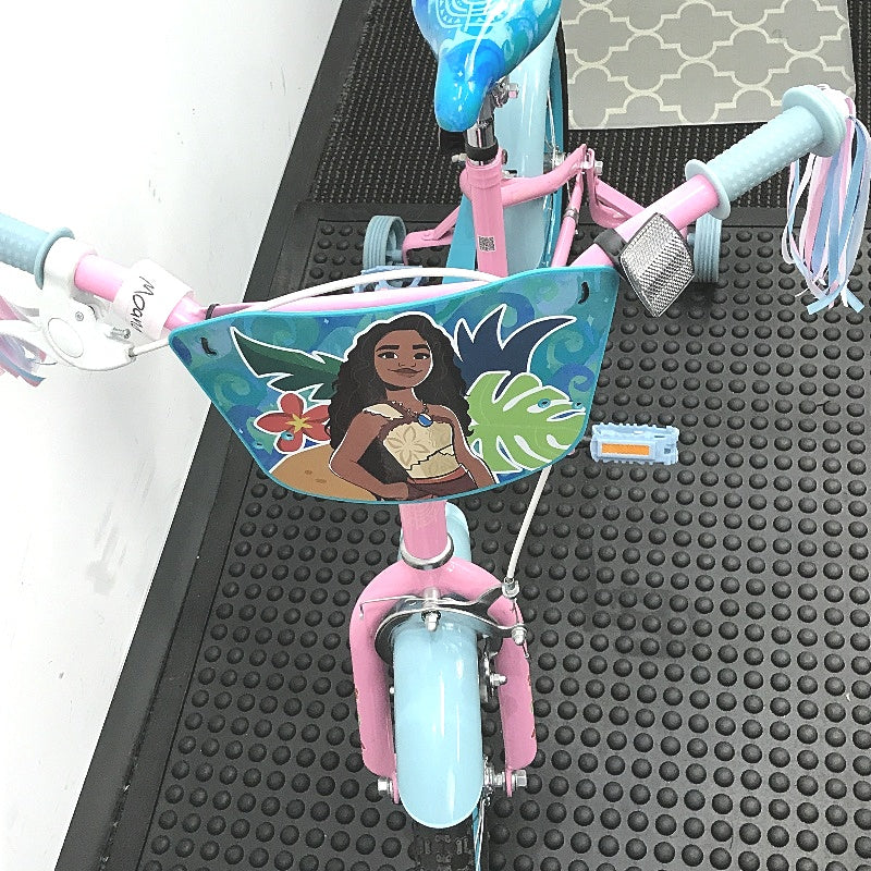 Disney Princess Moana 40cm Blue & Pink Bike With Removable Training Wheels DEMO