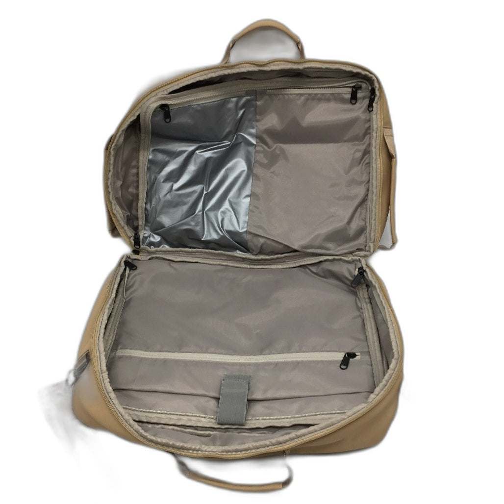 Khaki Tan Multi Zip Softshell Travel Laptop Bag Removable Shoulder Strap NEW