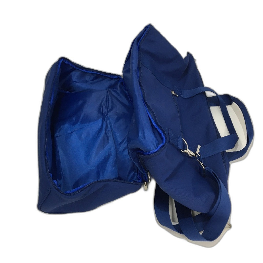 Woven Royal Blue Oversized Tote Weekender Bag With Shoulder Strap NEW