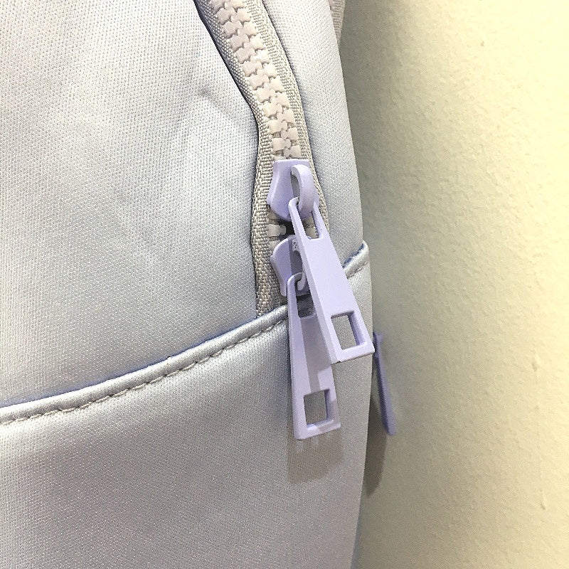 Everday Neoprene Feel Padded Zip Up Lilac With Front Zipped Pocket Backpack NEW