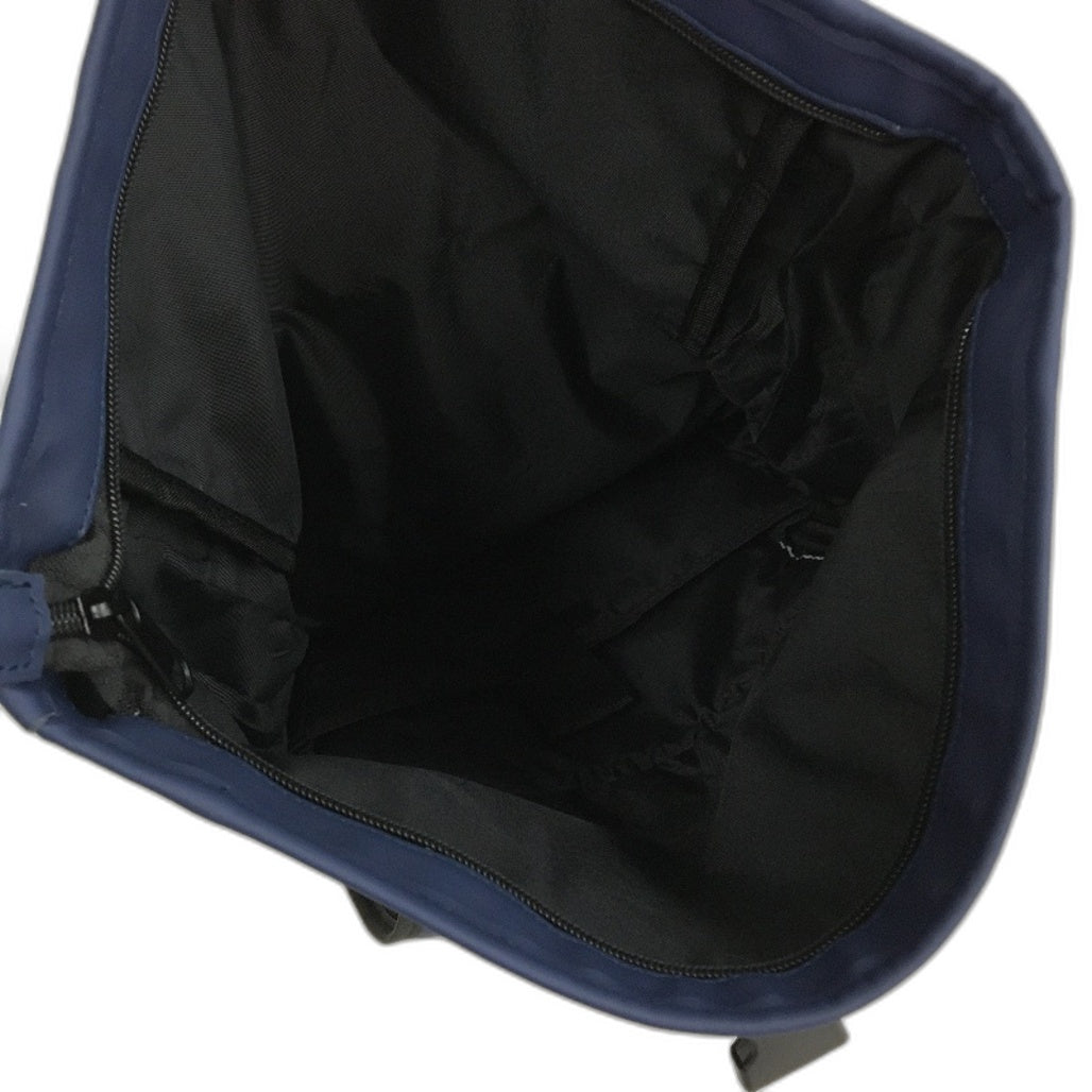 PU Roll Up Fold Over Flap & Buckle Backpack Padded With Bottle Holder Green NEW