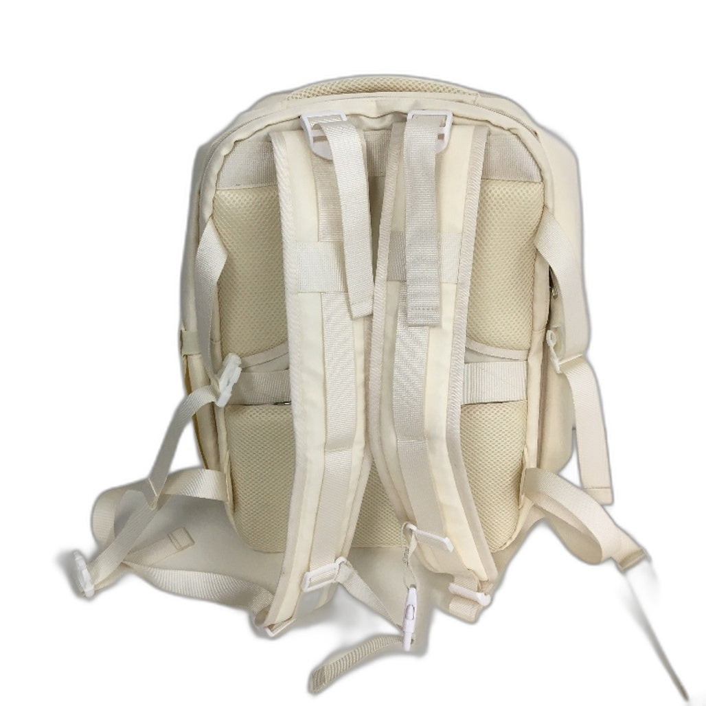 Expandable Travel Backpack Fully Openable Carry On Luggage Bag Cream NEW