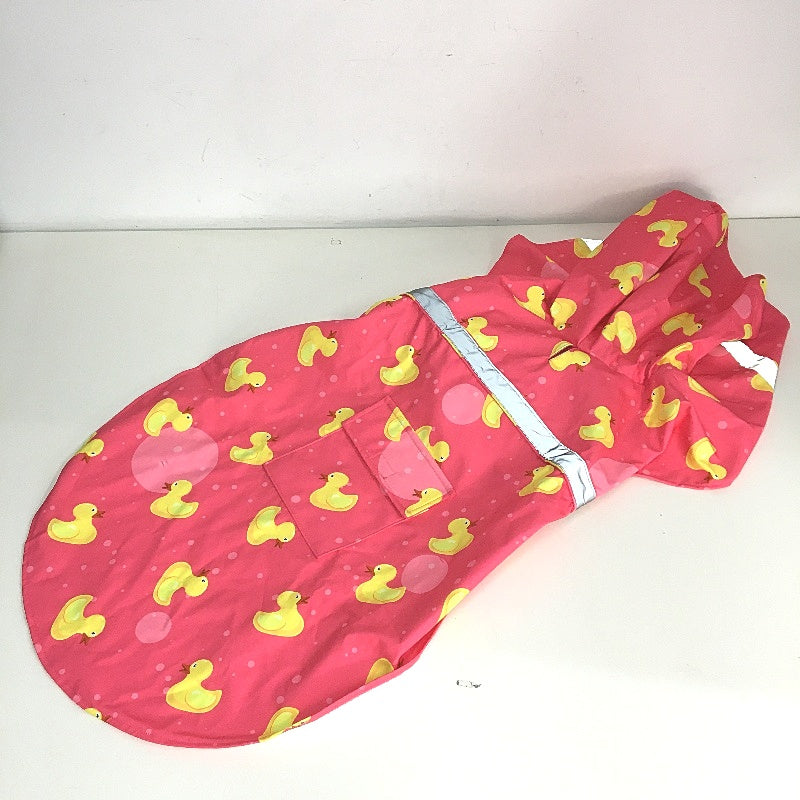NACOCO Large Dog Raincoat Adjustable Rubber Duck Reflective Strip Size 2XL NEW