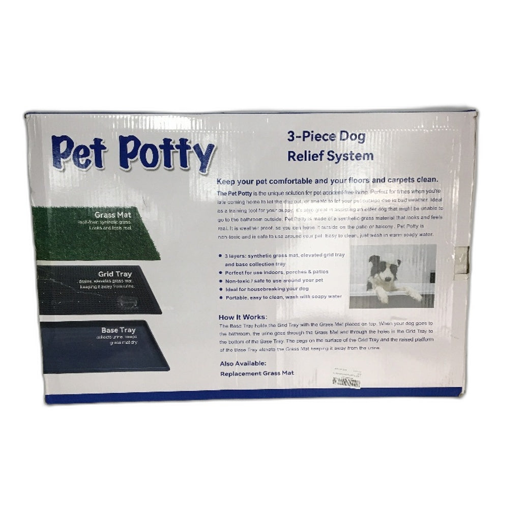 Pet Potty Training System 3 Piece Dog Indoor Balcony Grass Pad With Tray NEW