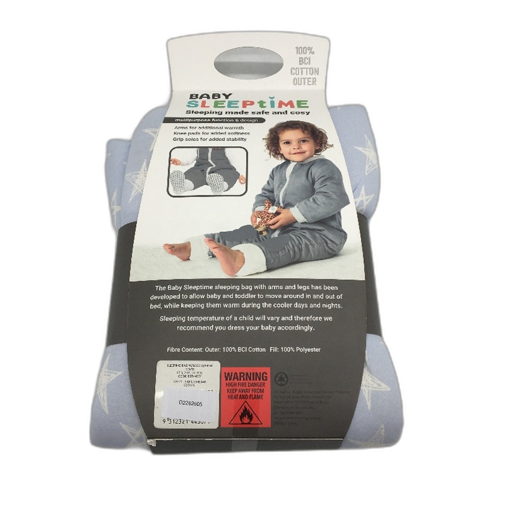 Baby Sleeptime Blue Stars Sleepingbag With Arms & Legs Size 3 2-3Years NEW