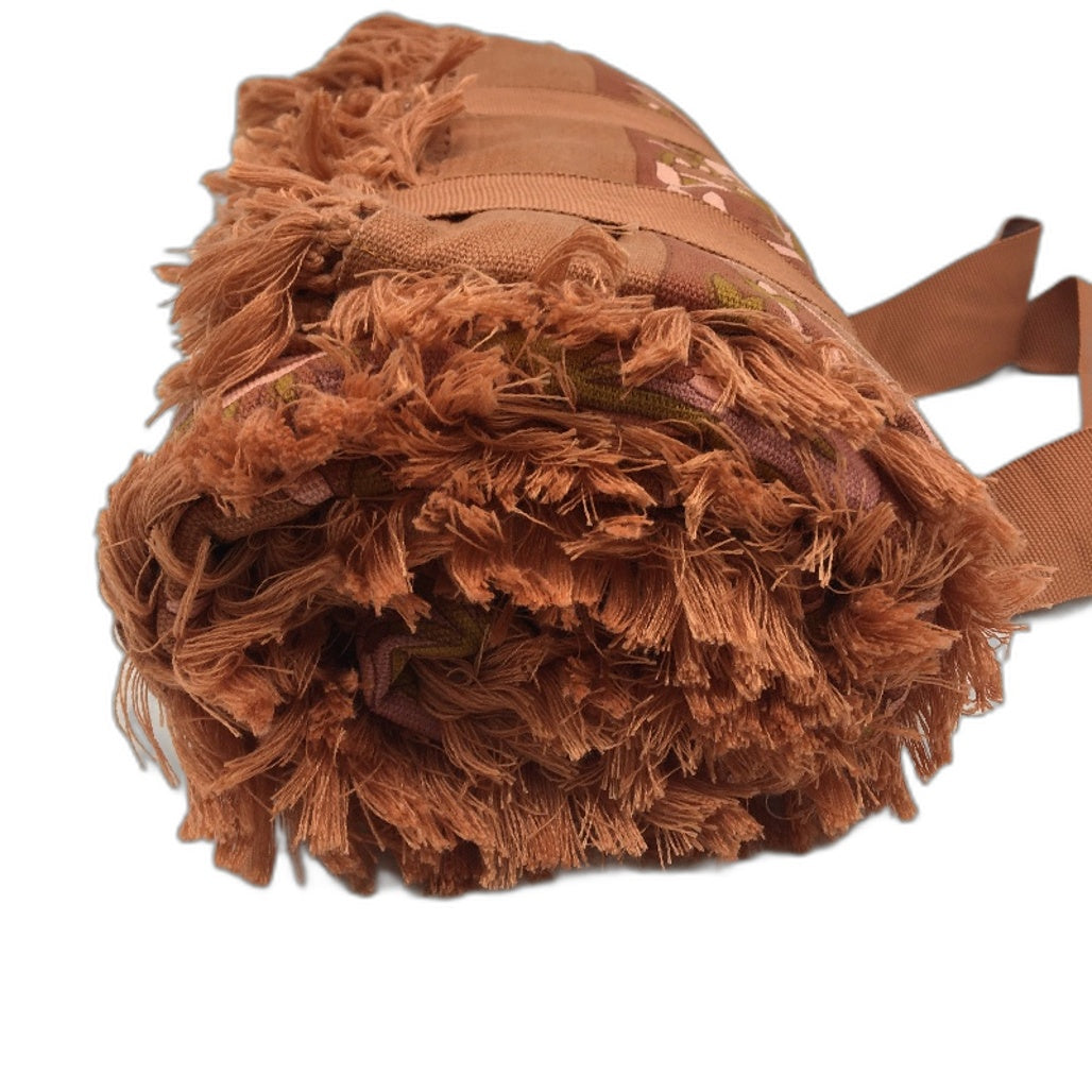 Kirkton House Cotton Boho Orange Pink Outdoor Picnic Rug with Carry-on Strap NEW