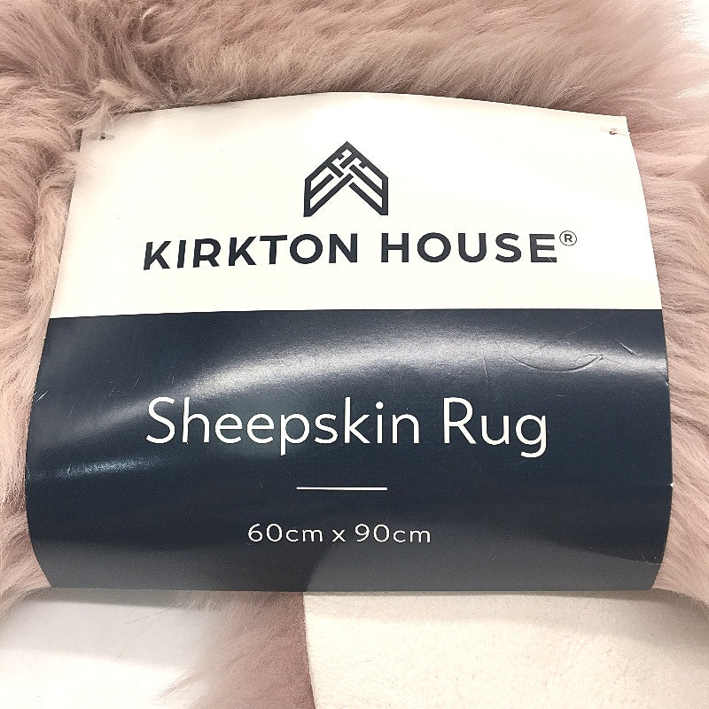 Kirkton House Dusky Pink Sheepskin Rug Fur Wool Floor Mat 60cm x 90cm NEW