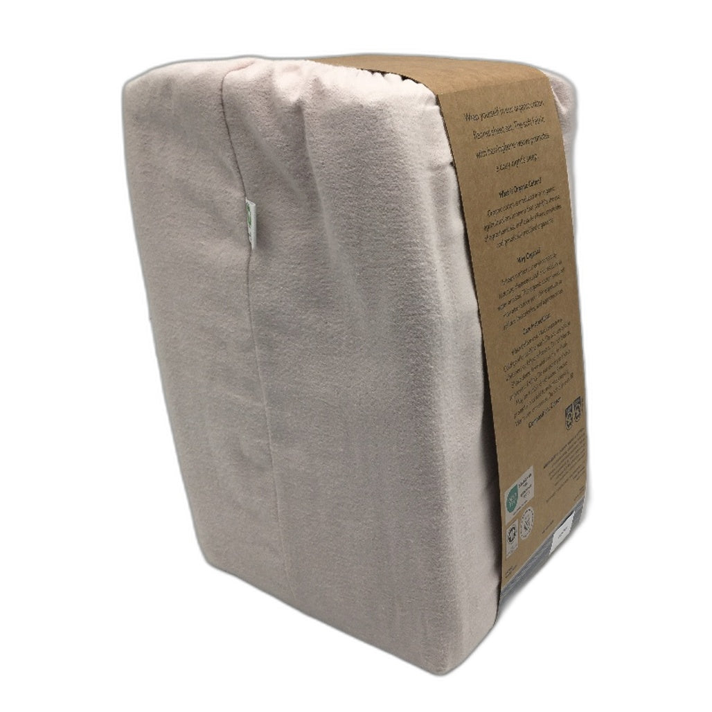 Organics by Kirkton House Flannelette Fitted Hushed Violet Sheet Set KING NEW