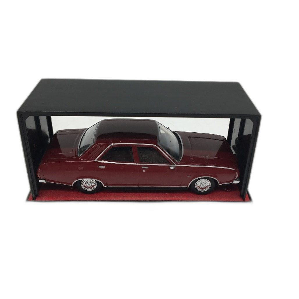 COLLECTABLE Top Gear Miniature Red Sedan Metal Die Cast Car In Plastic Frame