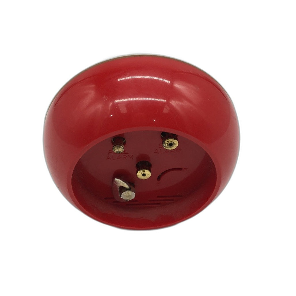 RETRO Red & Cream Plastic Case Galleon Wind Up Alarm Clock Made In Hong Kong