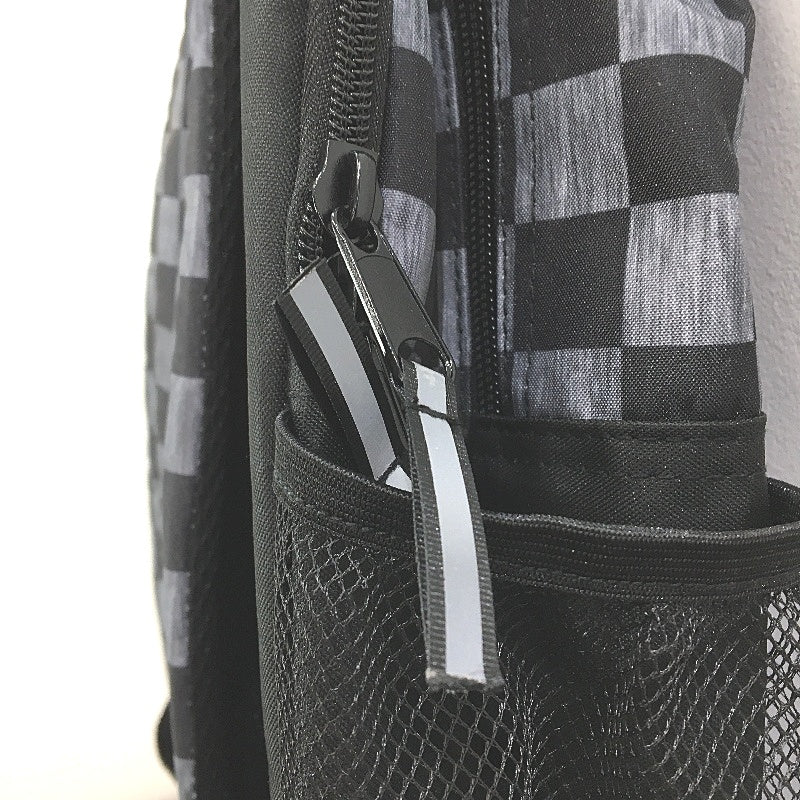 Travelway Black & Grey Check Multi Compartment Youth Lightweight Backpack NEW