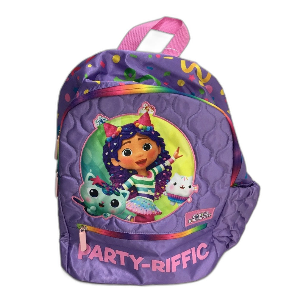 Caprice Gabbys Dollhouse Purple Party-Riffic Satin Silky Style Kids Backpack NEW