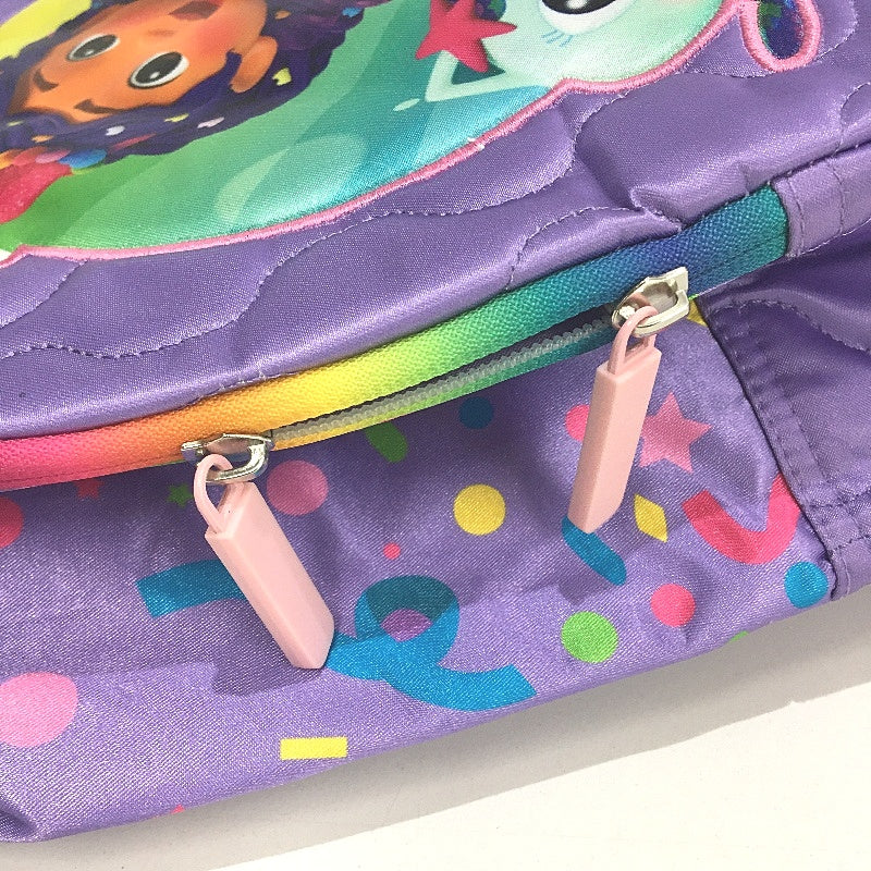 Caprice Gabbys Dollhouse Purple Party-Riffic Satin Silky Style Kids Backpack NEW