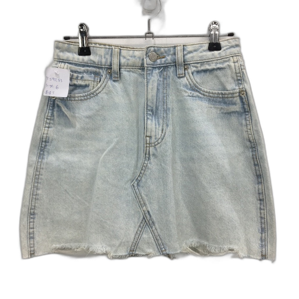 Jay Jays Light Blue Mini Raw Hem Cotton Blend Denim Skirt Ladies Size 6 NEW