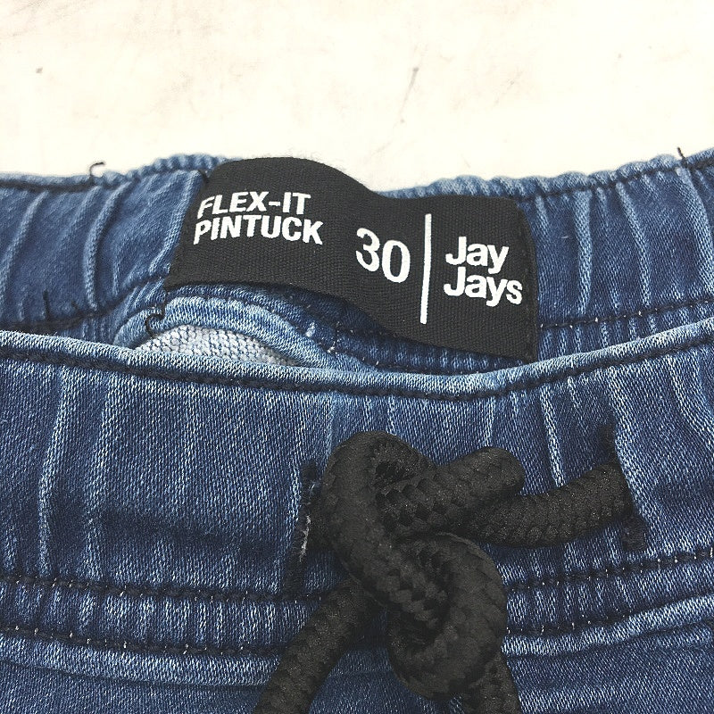 Jay Jays Flex-It Jerry Pintuck Mid Wash Blue Denim Shorts Mens Size 30 NEW