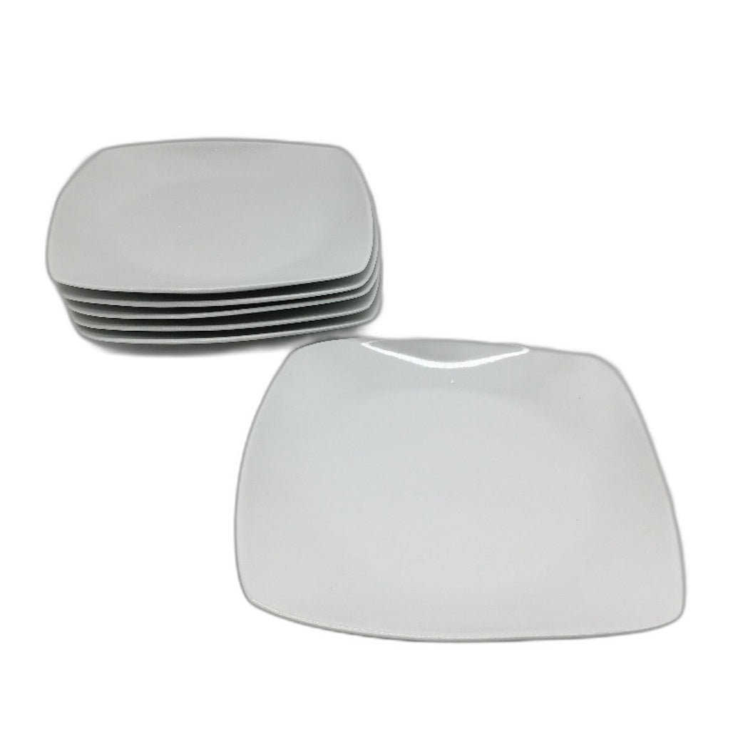 MALACASA 6 Piece Julia Series Square Porcelain Dinner Plate Set in White NEW