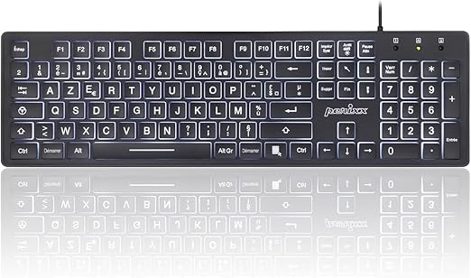 Perixx Periboard-317 USB Wired Full Sized Membrane Backlit Keyboard NEW