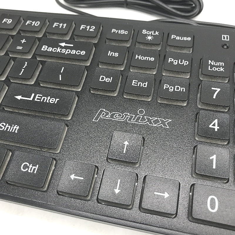 Perixx Periboard-317 USB Wired Full Sized Membrane Backlit Keyboard NEW