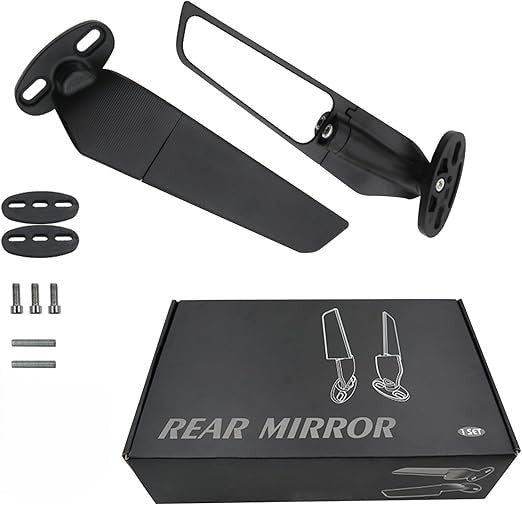 1 Pair Motorcycle Rearview 360 Degree Rotating Flat Side Mirrors NEW