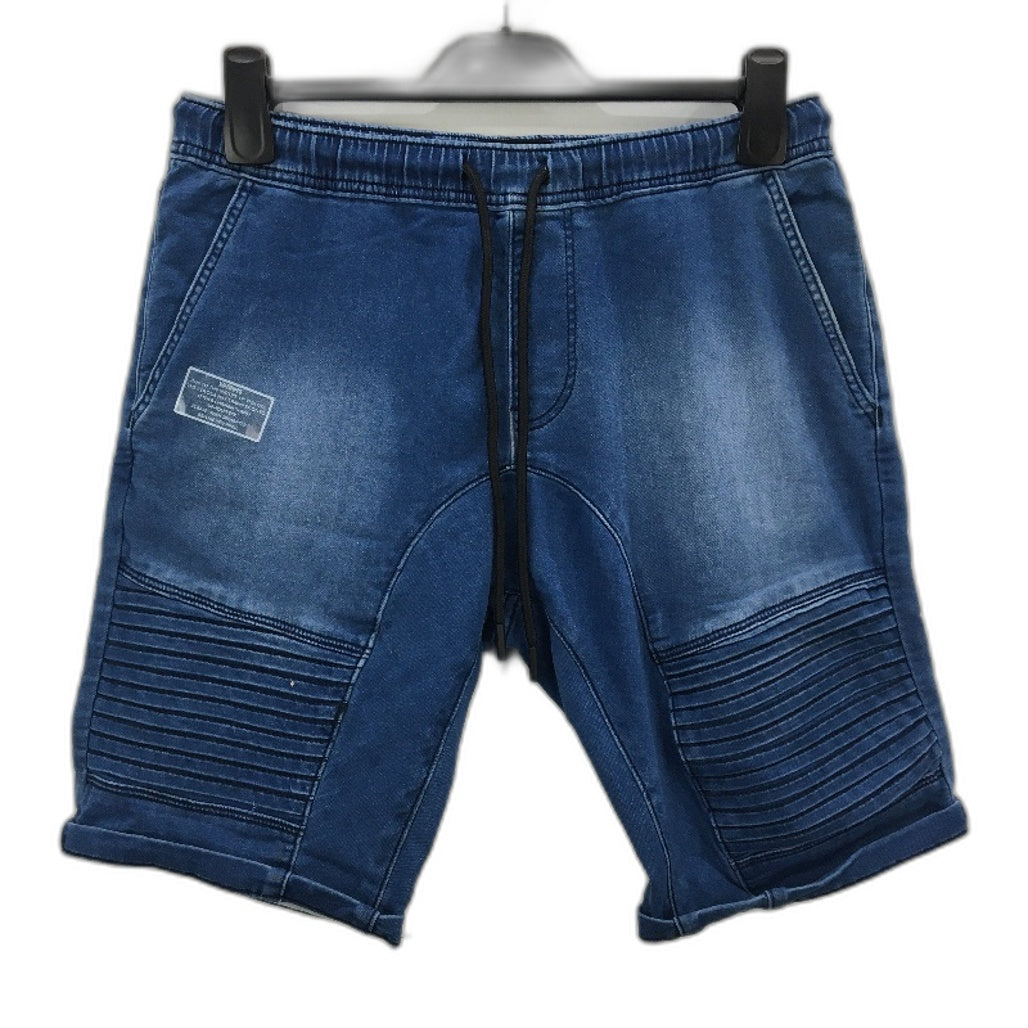 Jay Jays Flex-It Jerry Pintuck Mid Wash Blue Denim Shorts Mens Size 32 NEW
