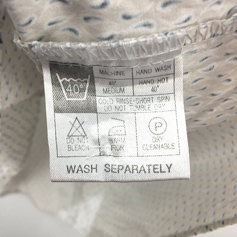 Ben Sherman Beige Navy Pattern 100% Cotton Short Sleeve Shirt Mens Size Medium