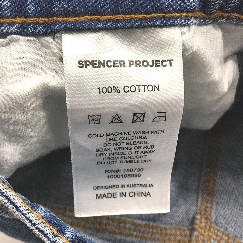 Spencer Project 100% Cotton Blue Denim Builder Style Shorts Mens Size 30 NEW