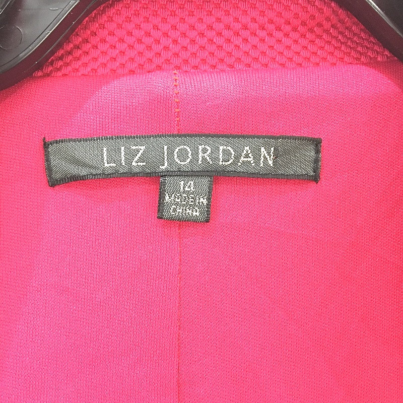 Liz Jordan Fuschia Pink Knit Waffle Weave Short Jacket Ladies Size 14