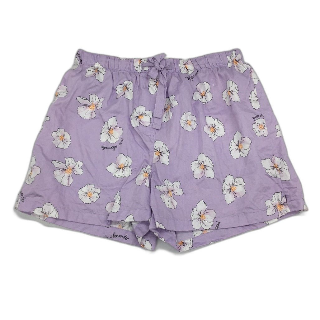 Peter Alexander Lilac Purple & White Flowers Cotton Sleep Shorts Ladies Size S