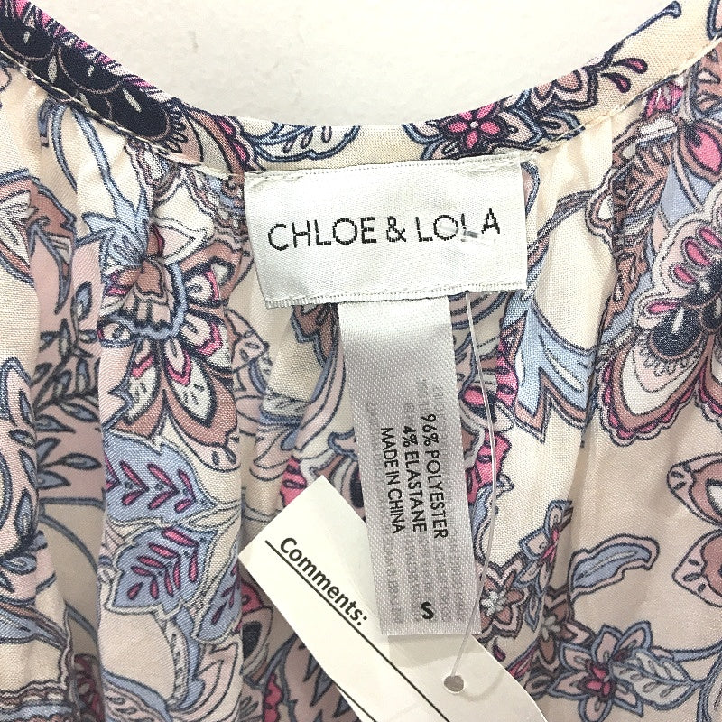 Chloe & Lola Soft Pink & Blue Paisley Summer Sleep Top Ladies Sz Small NEW