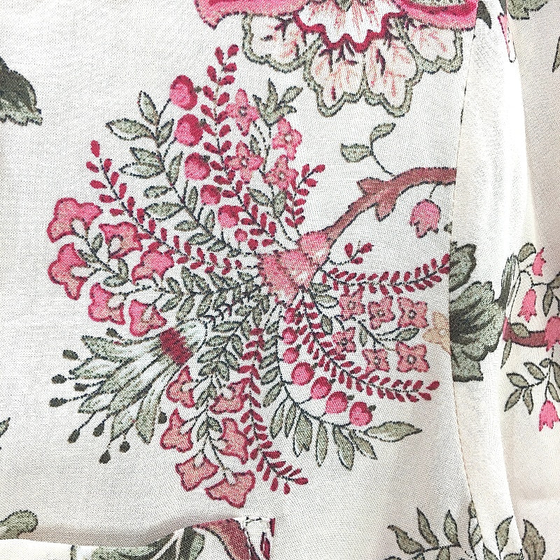 Chloe & Lola Soft Pink Floral Button Up Short Sleeve Sleep Top Ladies Sz S NEW