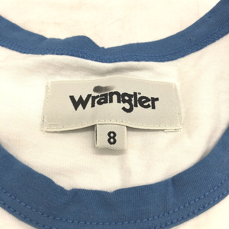 Wrangler Retro Style White Blue Rim Slim Fit Short Sleeve T-Shirt Size 8 NEW