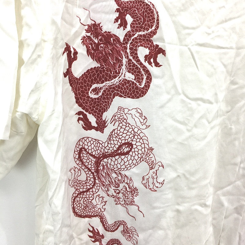 Insight Cream With Red Dragon Short Sleeve Summer Resort Shirt Mens Size S NEW