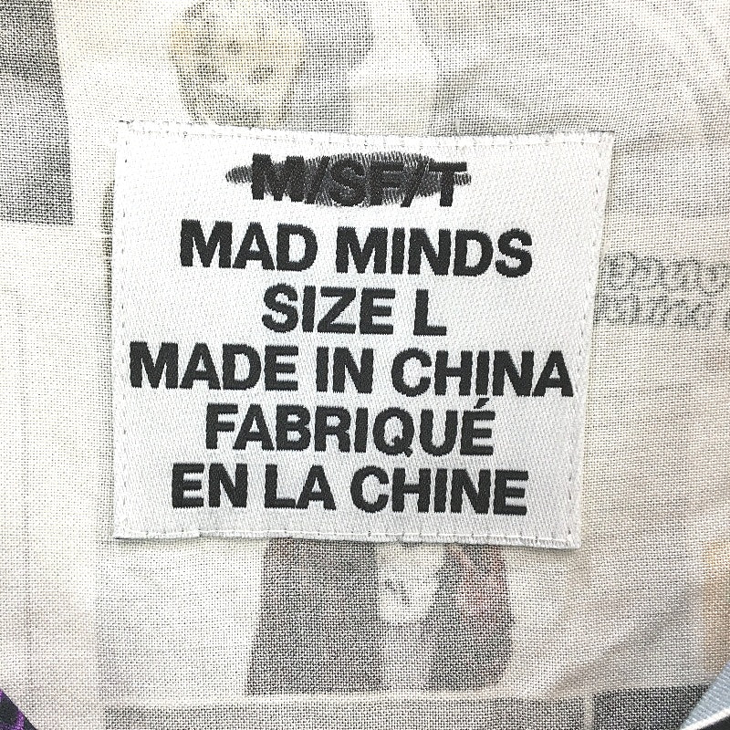 Mad Minds Misfit Multi Pictured Short Sleeve Resort Shirt Mens Size L-XL NEW
