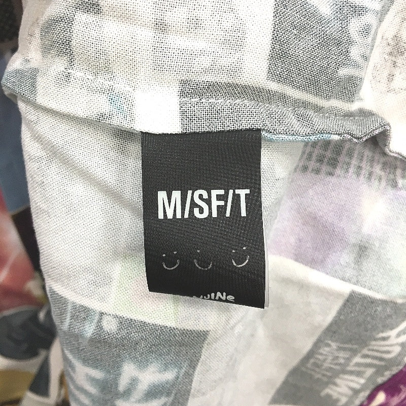 Mad Minds Misfit Multi Pictured Short Sleeve Resort Shirt Mens Size L-XL NEW