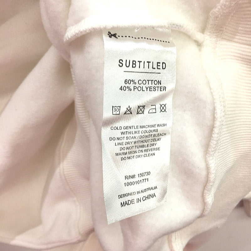 Subtitled Originals White Oversized Wave Crew Neck Jumper Mens Size M NEW