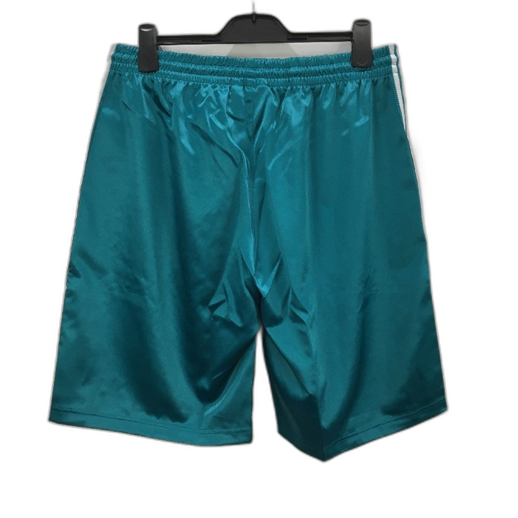 Adidas Teal Green Triple Silver Side Stripe Satin Shorts Mens Size Large NEW