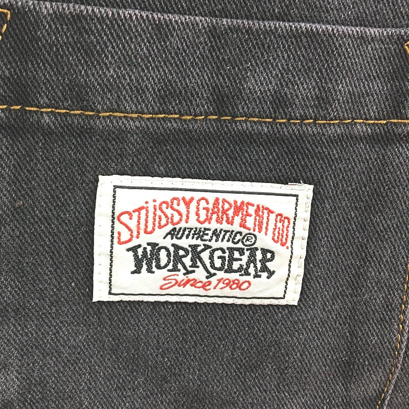 Stussy Garment Co Workgear Black Denim Short Sleeve Shirt Mens Size S NEW