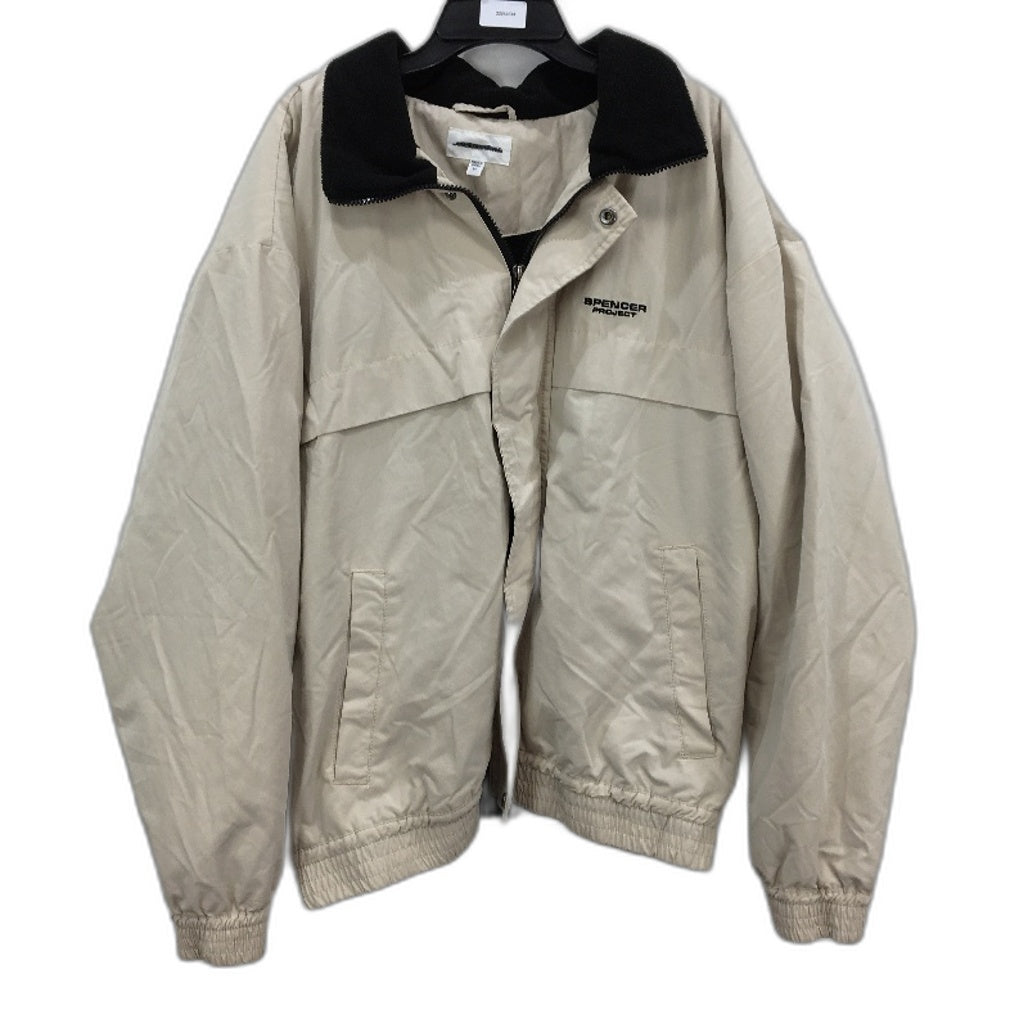 Spencer Project Sand Beige Fleece Lined Zip Up Jacket Mens Size Medium NEW