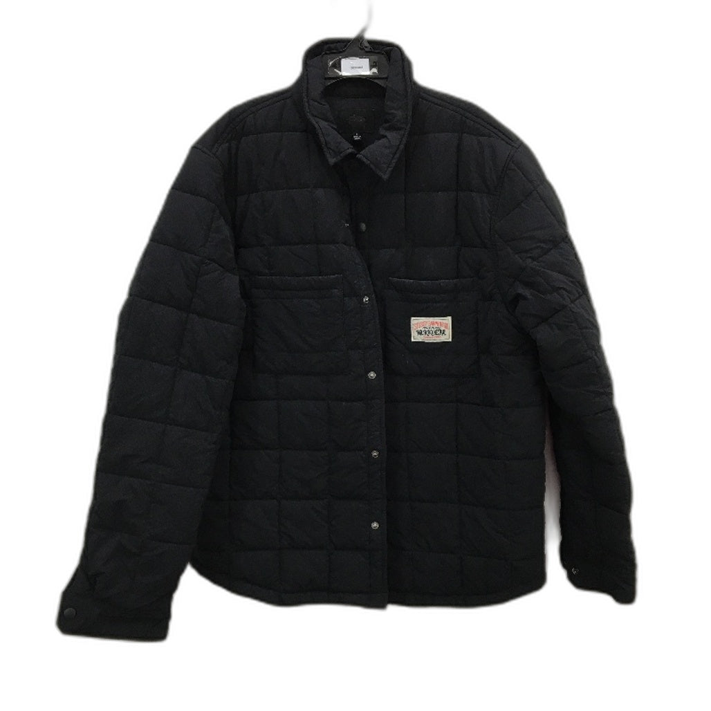 Stussy Garment Co Workgear Black Quilted Snap Button Coat Mens Size L NEW