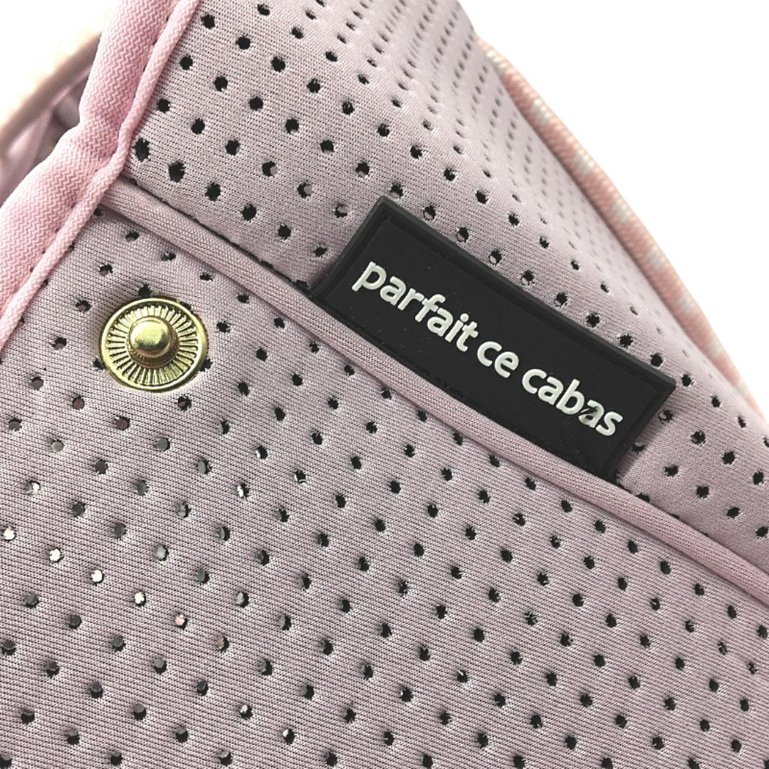 Parfait Ce Cabas Neoprene Pink Beach Tote Bag & Matching Make Up Purse NEW