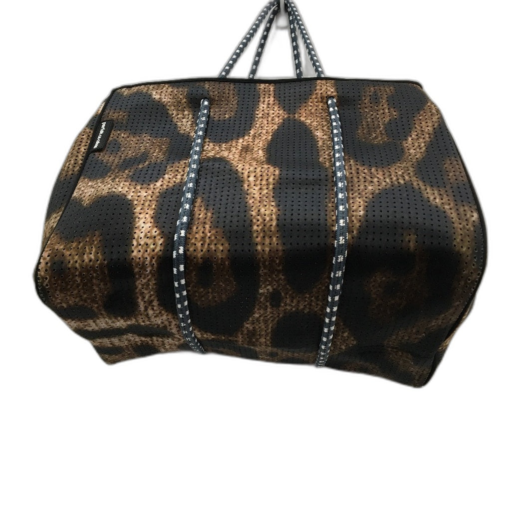 Parfait Ce Cabas Neoprene Brown Beach Tote Bag & Matching Make Up Purse NEW