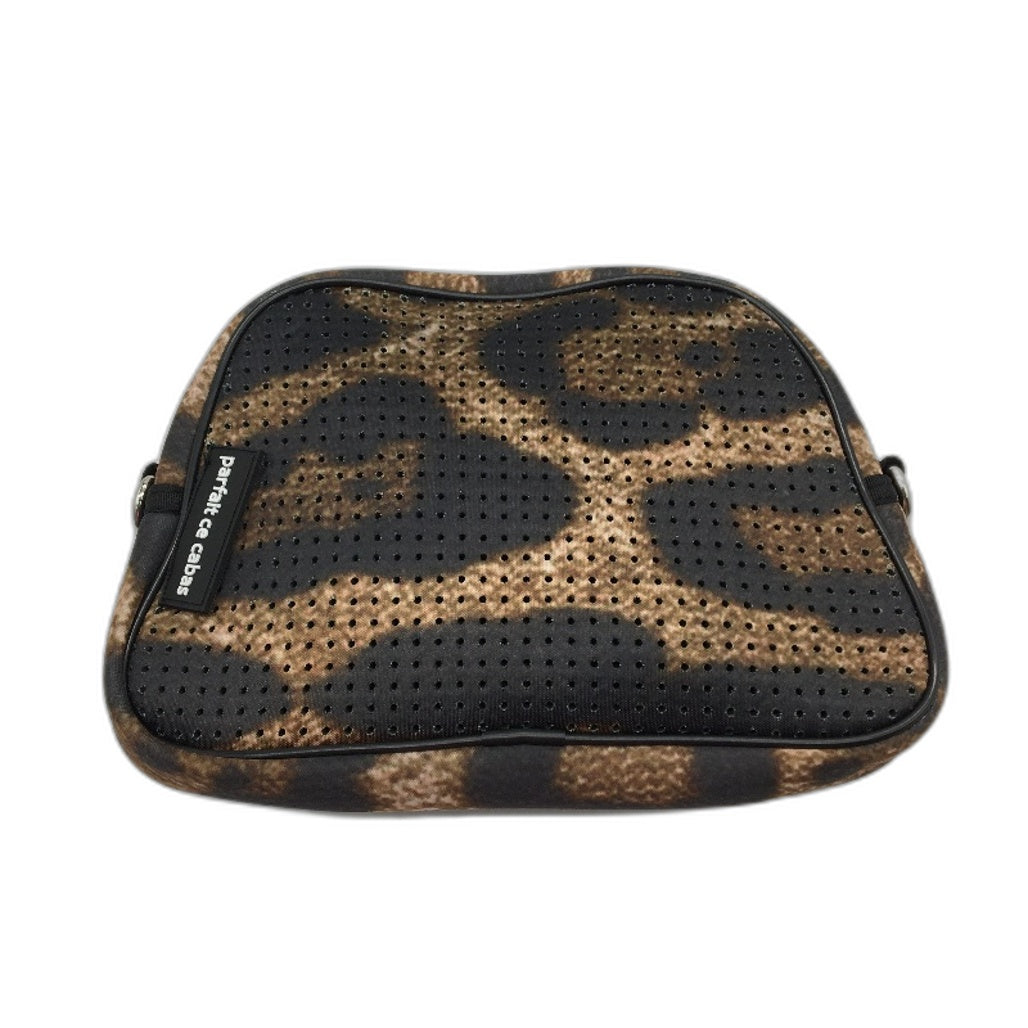 Parfait Ce Cabas Neoprene Brown Animal Print Multi-Use Mini Shoulder Bag NEW