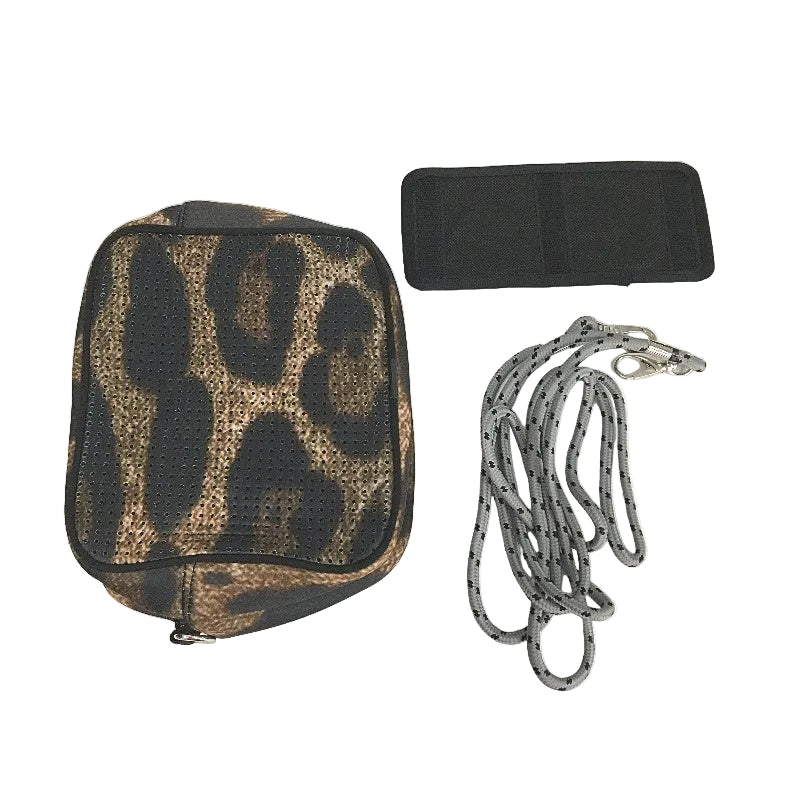 Parfait Ce Cabas Neoprene Brown Animal Print Multi-use Zip Up Shoulder Bag NEW