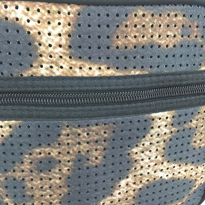 Parfait Ce Cabas Neoprene Brown Animal Print Multi-use Zip Up Shoulder Bag NEW