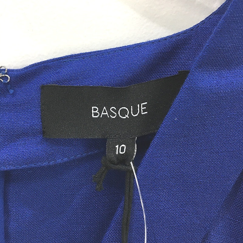 Basque Euro Linen Blend Cobalt Lightweight Dress W/ Pockets Ladies Size 10 NEW