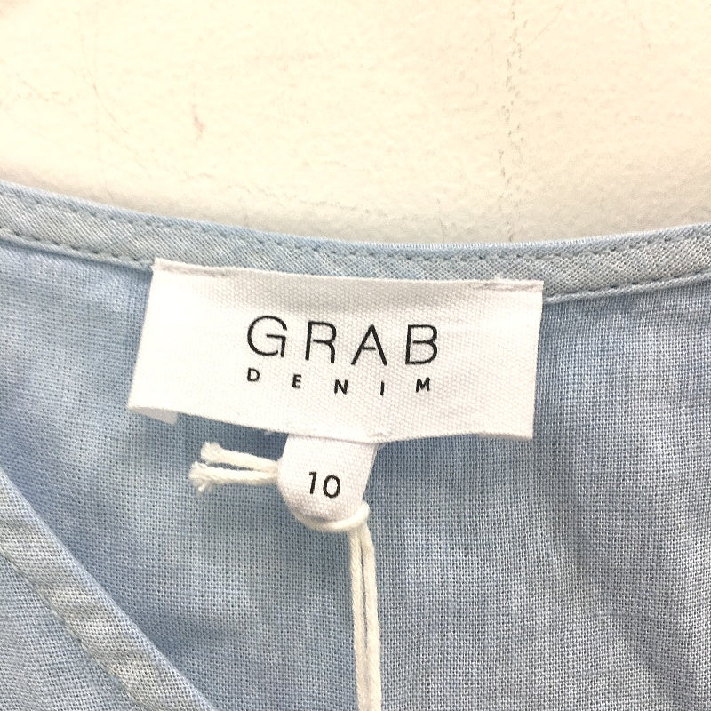 Grab Denim Dusty Blue Euro Linen Blend Dress W/ Pockets Ladies Size 10 NEW
